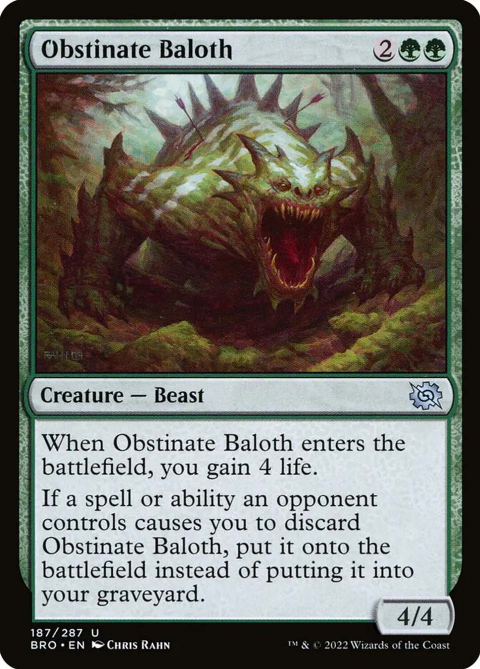 Obstinate Baloth (foil) | Inglés | NM | BRO 1