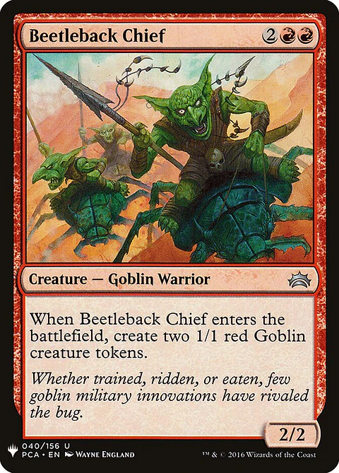 Beetleback Chief | Inglés | NM | PLST
