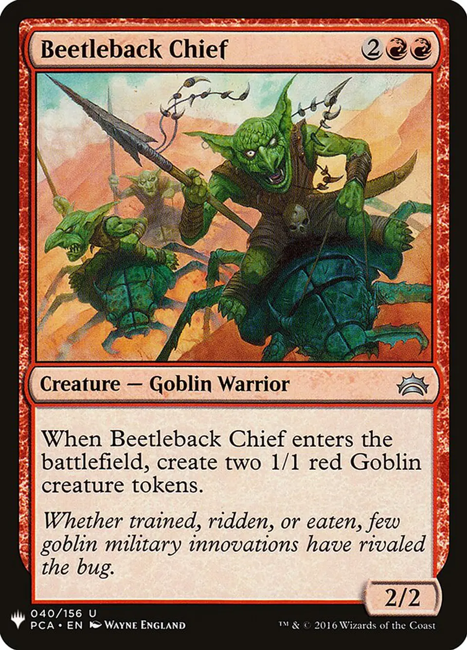 Beetleback Chief | Inglés | NM | PLST 1