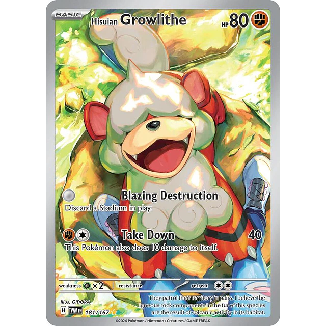 Hisuian Growlithe - 181/167 - Illustration Rare
