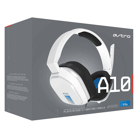 Audífono Gamer Logitech Astro A10 PS4 White