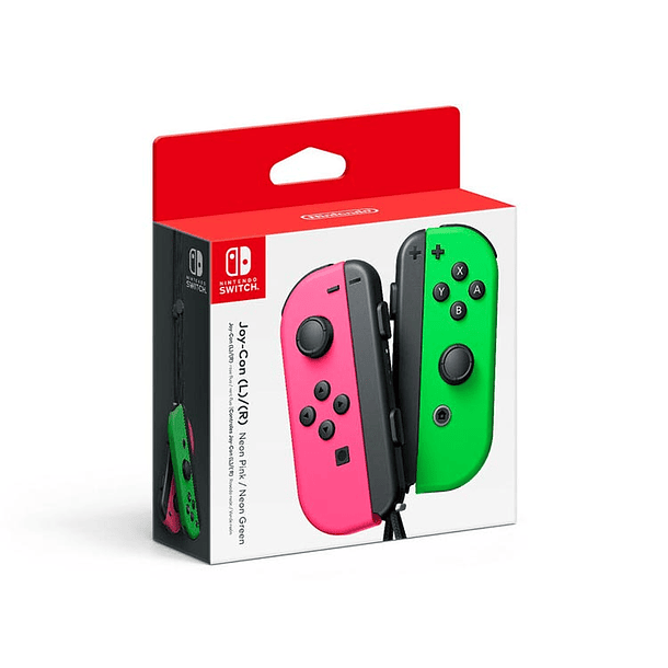 Controles Joy Con de Nintendo Switch Rosado/Verde  2