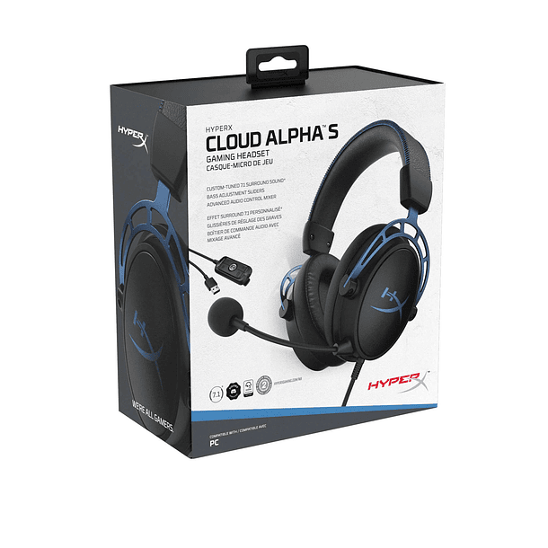 Audifono Gamer HyperX Alpha S Blue 7.1 usb o 3.5mm  5