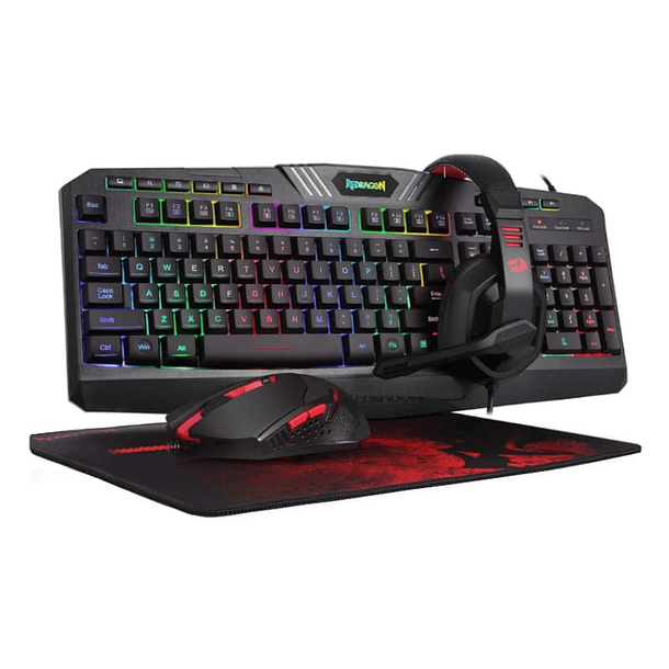 Bundle Redragon 4 en 1 Pack K503RGB-SP+M601+H120+P016 SP 1