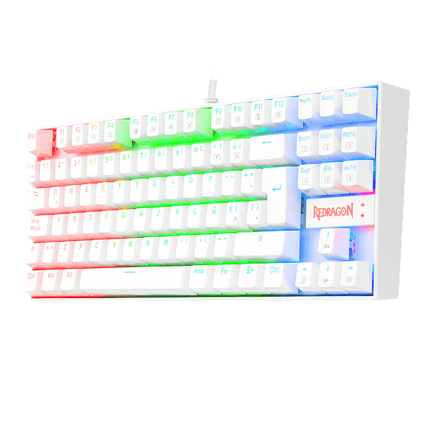 Teclado Gamer Redragon Kumara Blanco Mec RGB Sw blue español  3