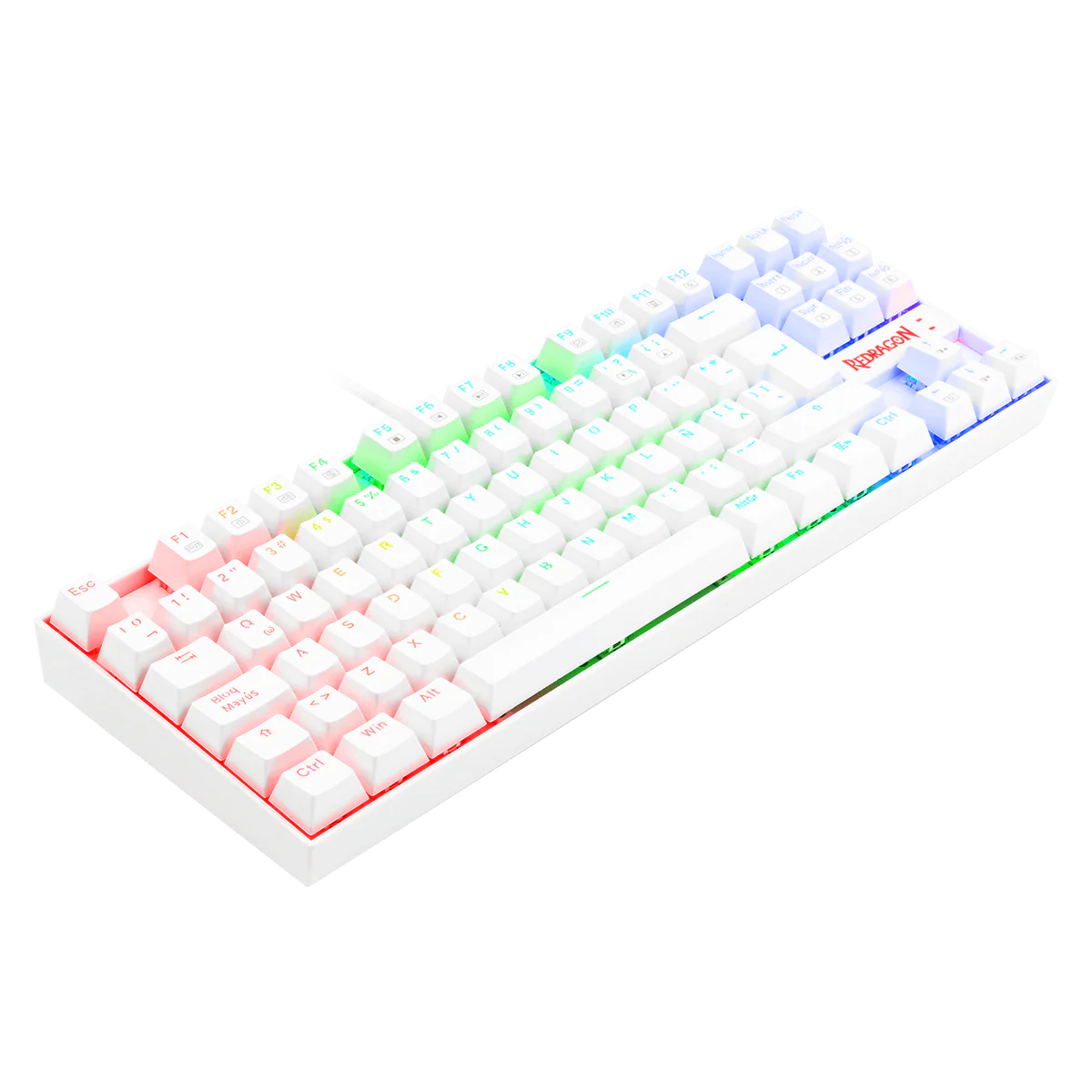 Teclado Gamer Redragon Kumara Blanco Mec RGB Sw Red 5