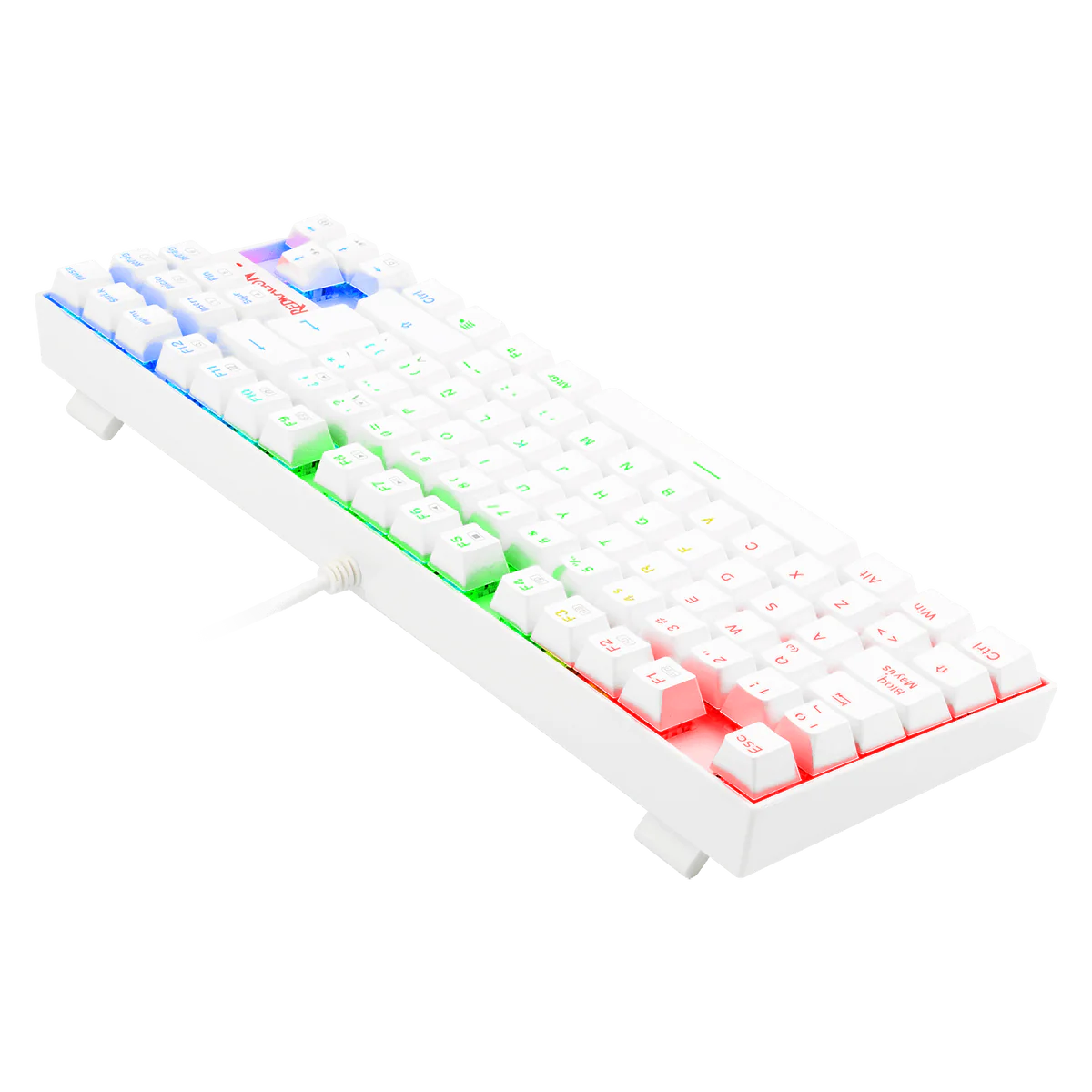 Teclado Gamer Redragon Kumara Blanco Mec RGB Sw Red 6