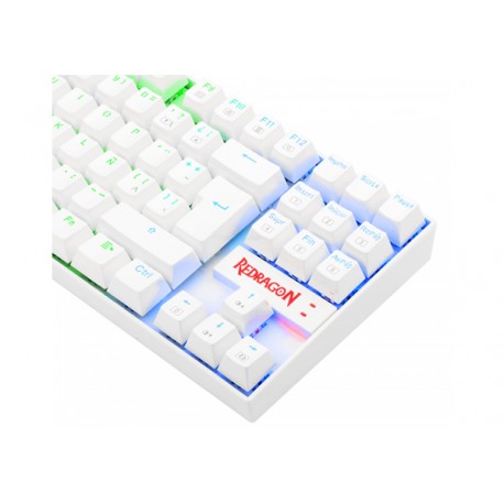 Teclado Gamer Redragon Kumara Blanco Mec RGB Sw Red 2