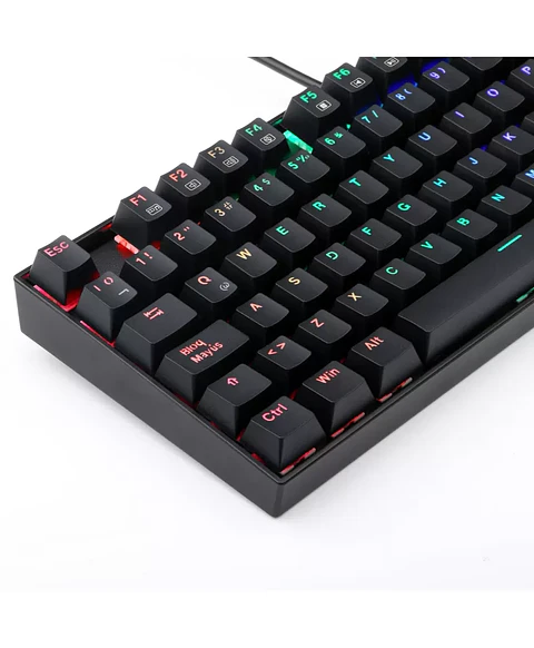Teclado Gamer Redragon Kumara Negro Mec RGB Sw red español 