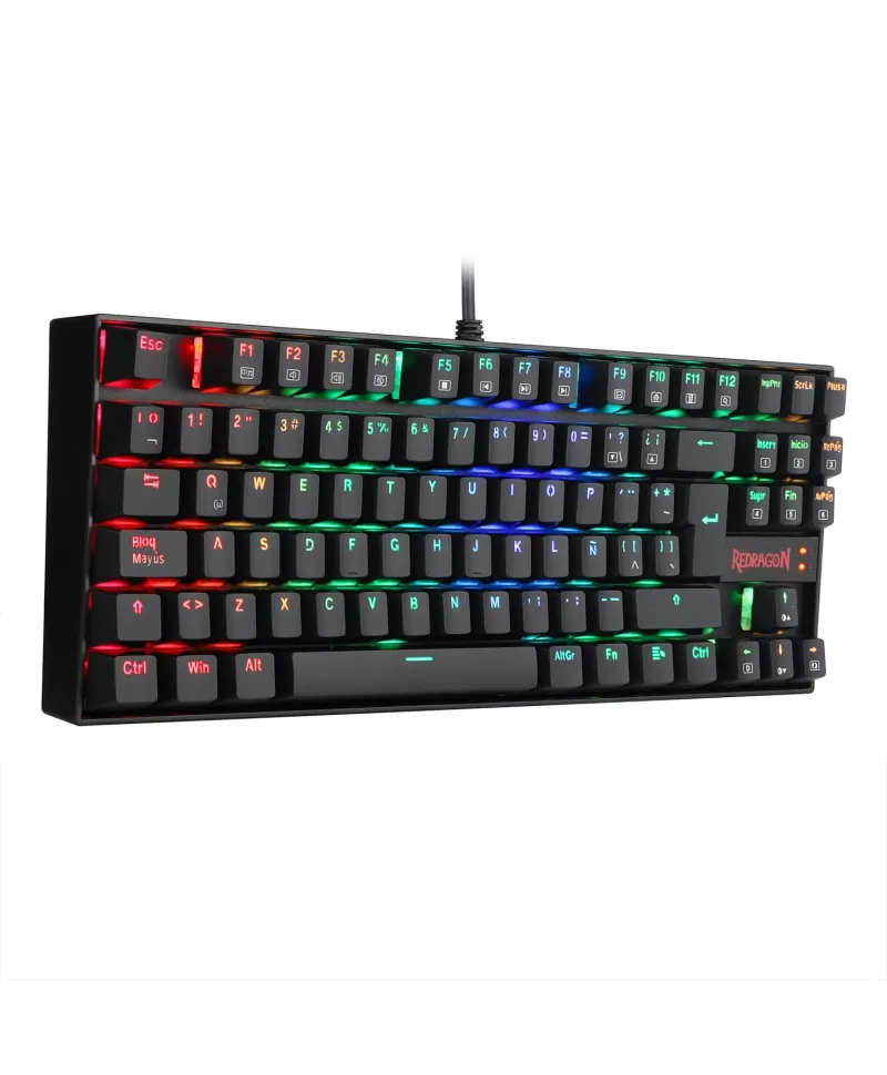 Teclado Gamer Redragon Kumara Negro Mec RGB Sw red español  3