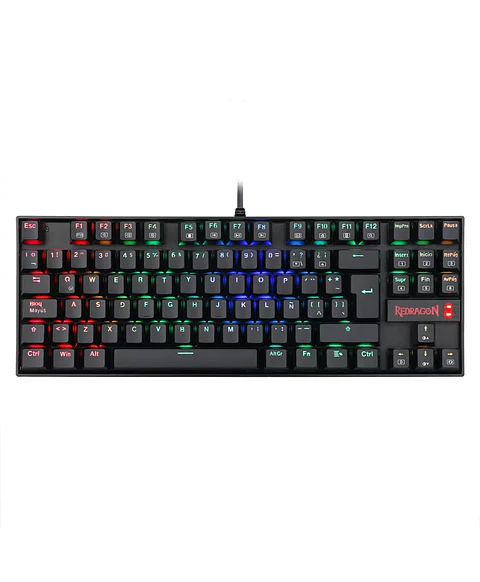 Teclado Gamer Redragon Kumara Negro Mec RGB Sw red español 