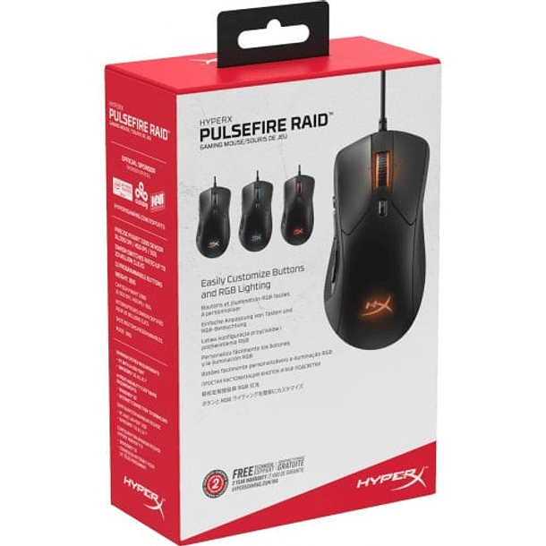 Mouse Gamer HyperX Pulsefire Raid black 11 botones usb  5
