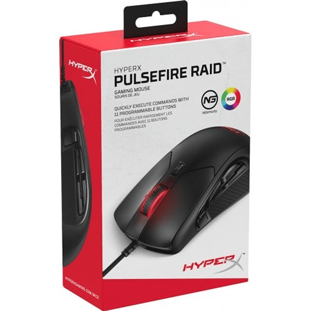 Mouse Gamer HyperX Pulsefire Raid black 11 botones usb  4