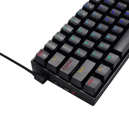 Teclado Gamer Redragon Draconic wifi rgb 60% black brown  2