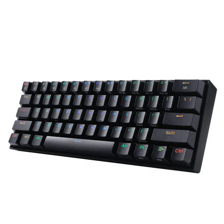 Teclado Gamer Redragon Draconic wifi rgb 60% black brown  4