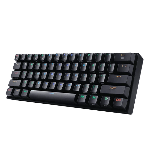 Teclado Gamer Redragon Draconic wifi rgb 60% black brown  4