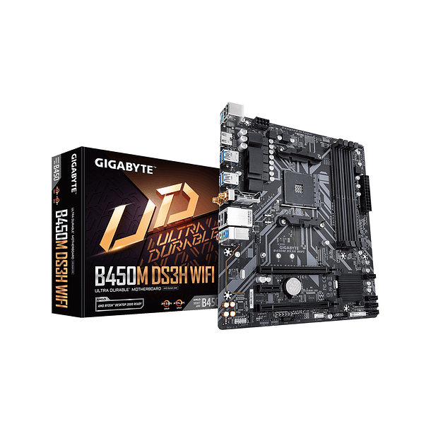 Placa Madre Gigabyte - B450M DS3H WIFI - Motherboard - Micro ATX - Socke  1