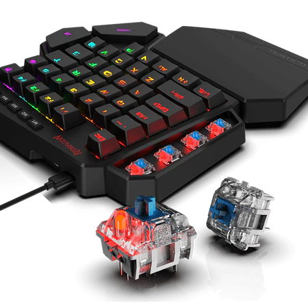 Teclado Gamer Redragon Mecánico Una mano DITI sw brown EN 3