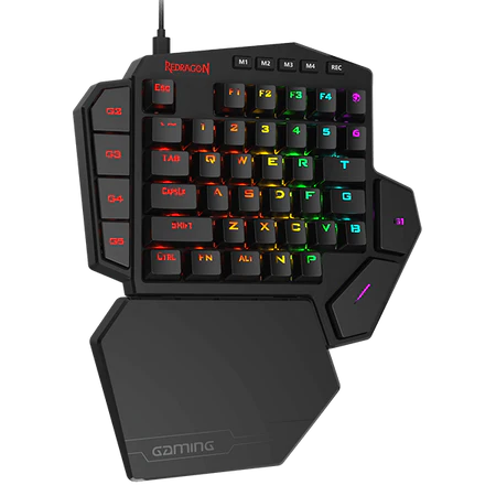 Teclado Gamer Redragon Mecánico Una mano DITI sw brown EN 1