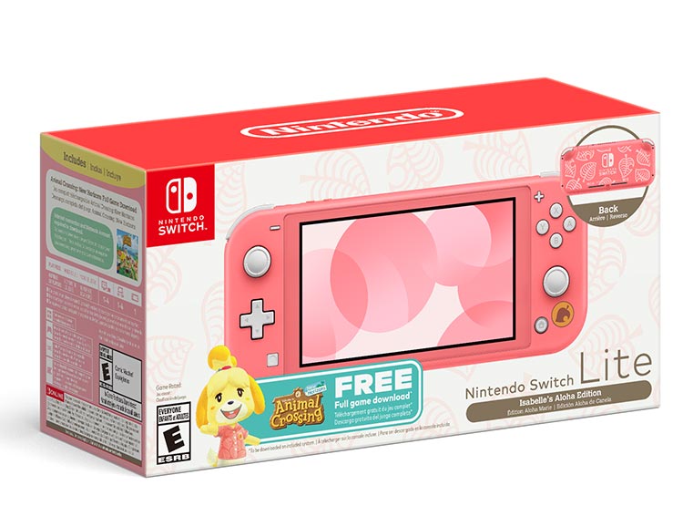 Consola Nintendo Switch Lite Isabelle + Animal Crossing Coral 4