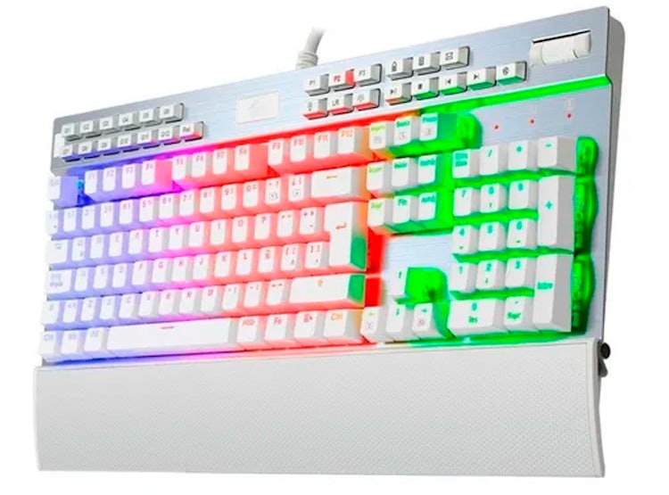 Teclado Gamer Redragon mecánico K550RGB Yama White SW Purple  4