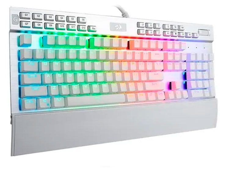 Teclado Gamer Redragon mecánico K550RGB Yama White SW Purple  3