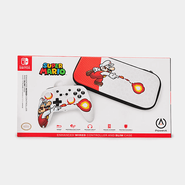 Control Nintendo Switch Power-A Fireball Mario Bundle Blanco  4