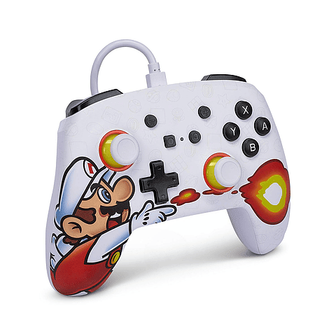 Control Nintendo Switch Power-A Fireball Mario Bundle Blanco 
