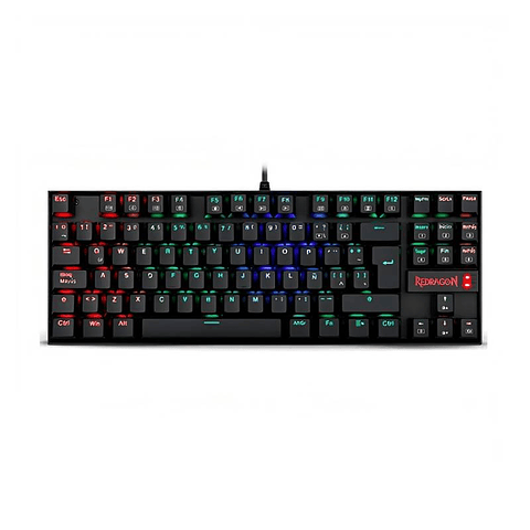 Teclado Gamer Redragon Kumara Negro Mec RGB Sw blue  