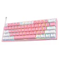 Teclado Gamer Redragon K616 Fizz Pro Pink/White Red Wifi SP  - Miniatura 2