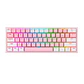 Teclado Gamer Redragon K616 Fizz Pro Pink/White Red Wifi SP  - Miniatura 1