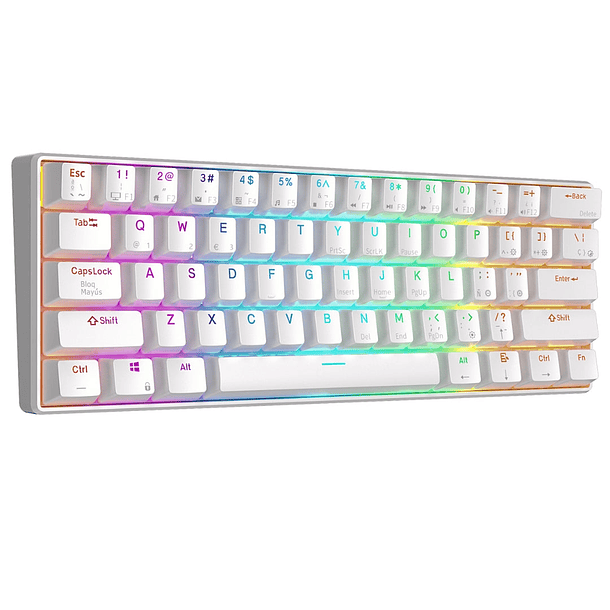 Teclado Gamer Royal Kludge Mecánico Rk61 Bluetooth Español Blanco RGB 3