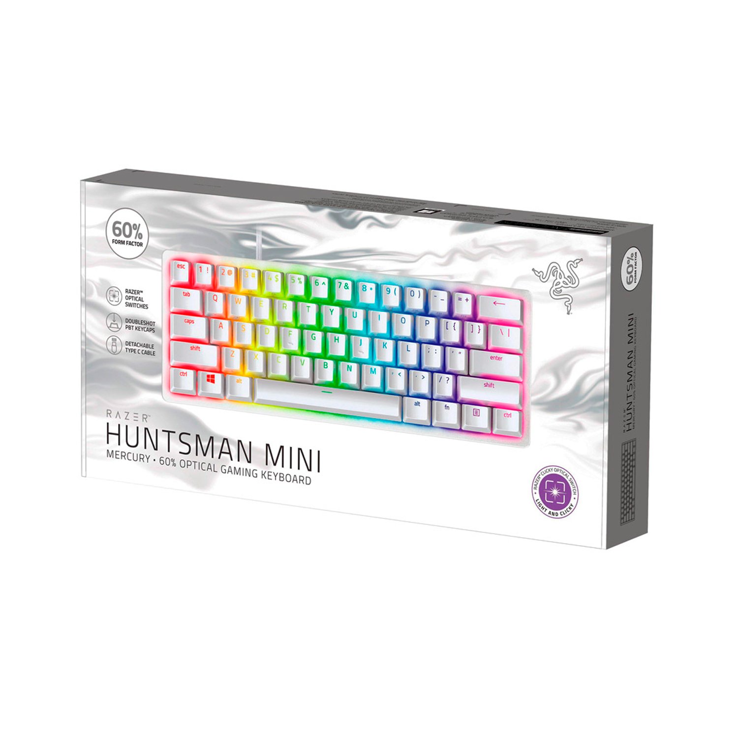 Teclado Gamer Razer HUNTSMAN MINI MERCURY RED SWITCH INGLES  3