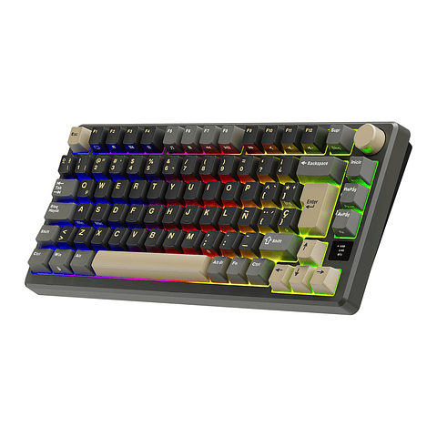 Teclado Gamer Royal Kludge R75 Phantom Sw Silver ESP