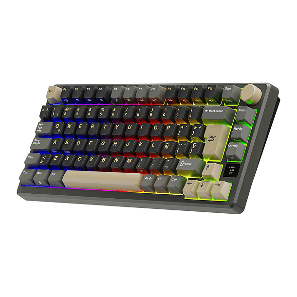 Teclado Gamer Royal Kludge R75 Phantom Sw Silver ESP 2