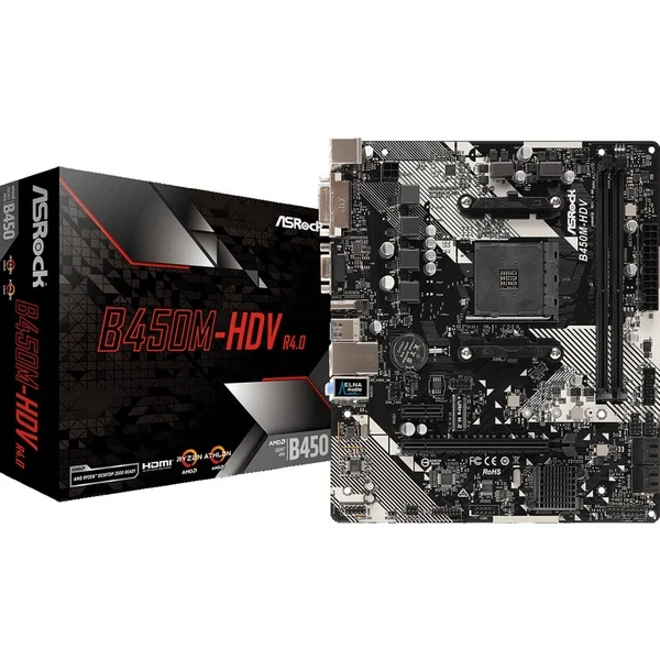 Placa Madre ASRock B450M-HDV R4.0 AMD AM4 1
