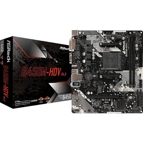 Placa Madre ASRock B450M-HDV R4.0 AMD AM4