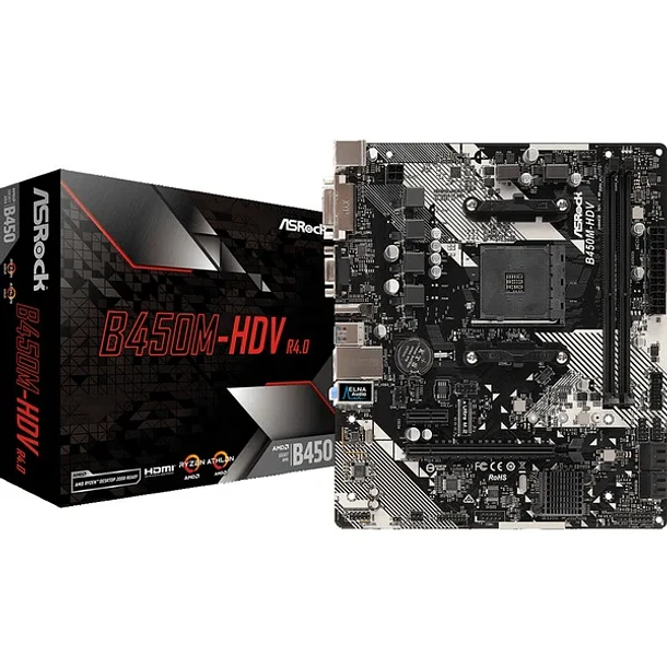Placa Madre ASRock B450M-HDV R4.0 AMD AM4