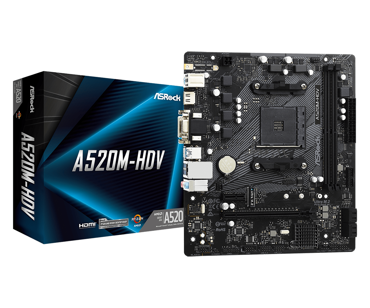 Placa Madre ASRock A520M-HDV AMD AM4 1
