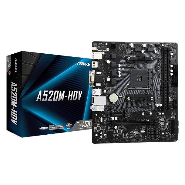 Placa Madre ASRock A520M-HDV AMD AM4