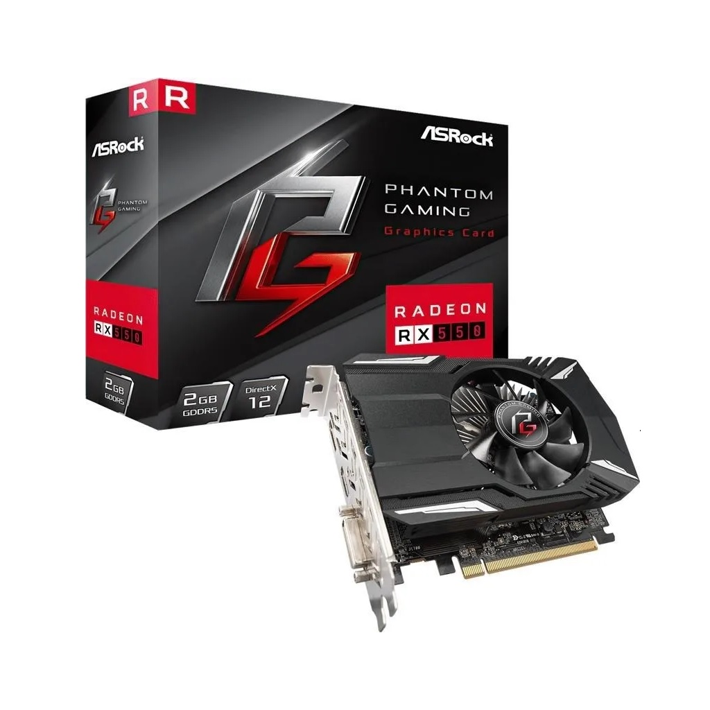 Tarjeta de Video ASRock Radeon RX550 Phantom GAMING 2GB  1