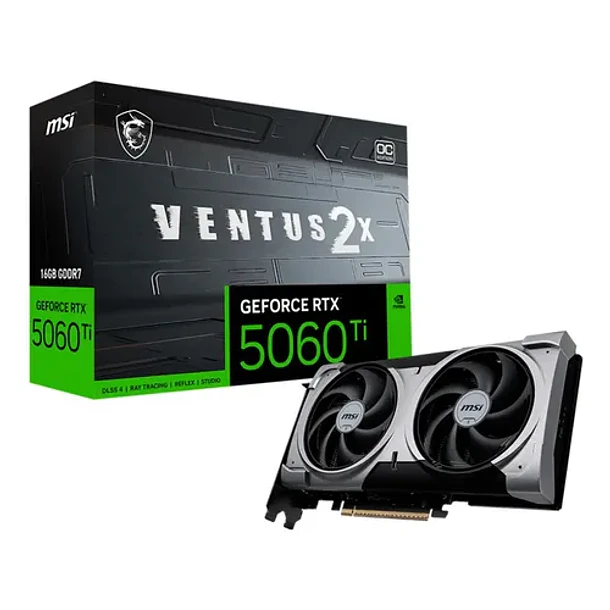 Tarjeta de video Geforce MSI RTX 5060TI Ventus 2X 8GB OC PLUS 1