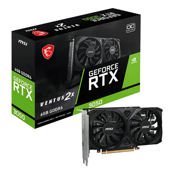 Tarjeta de video Geforce MSI RTX3050 Ventus 2X OC 6GB 1
