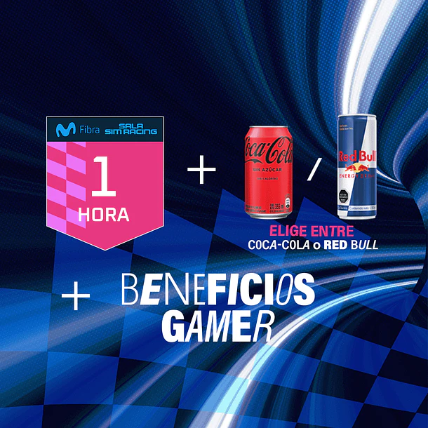 Zona Sim Racing | Pase MVP 1HR + Red Bull — Vespucio 3