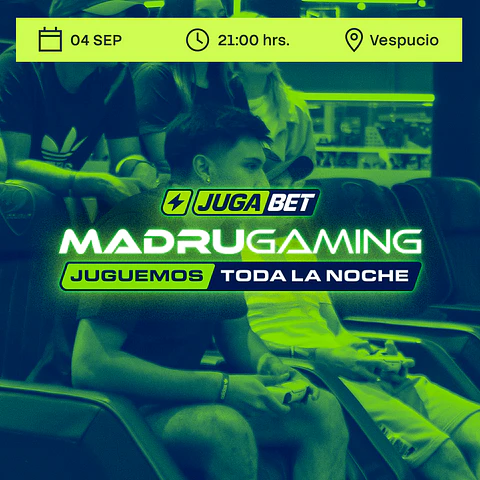 Madrugaming ft. Jugabet  Vespucio - 4 Septiembre - Zona GCPC o consola