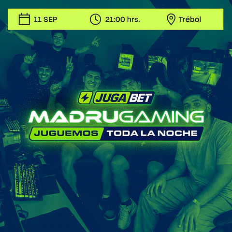 Madrugaming ft. Jugabet Trébol - 11 Septiembre - Zona GCPC o consola