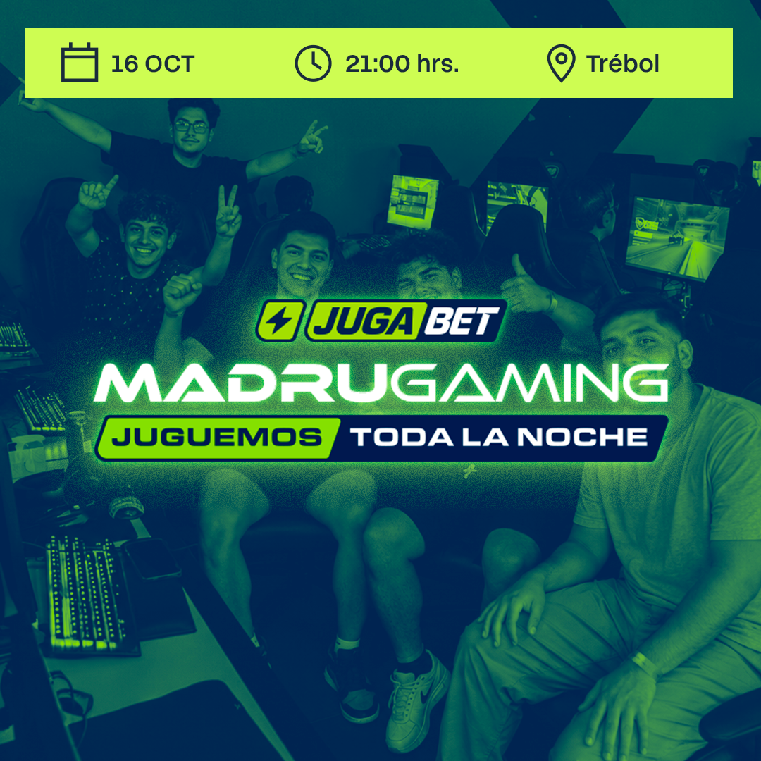 Madrugaming ft. Jugabet Trébol - 16 de octubre - Zona GCPC o consola 1