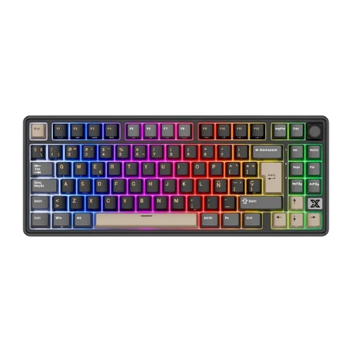 Teclado Gamer Royal Kludge X87 PHANTOM Beige sw Inalambrico 1