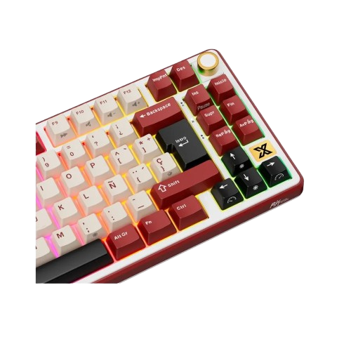 Teclado Gamer Royal Kludge X87 BORDEAUX RED CREAM sw Inalambrico 2