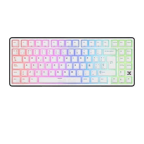 Teclado Gamer Royal Kludge X87 BlackNight Cream Sw con cable 1